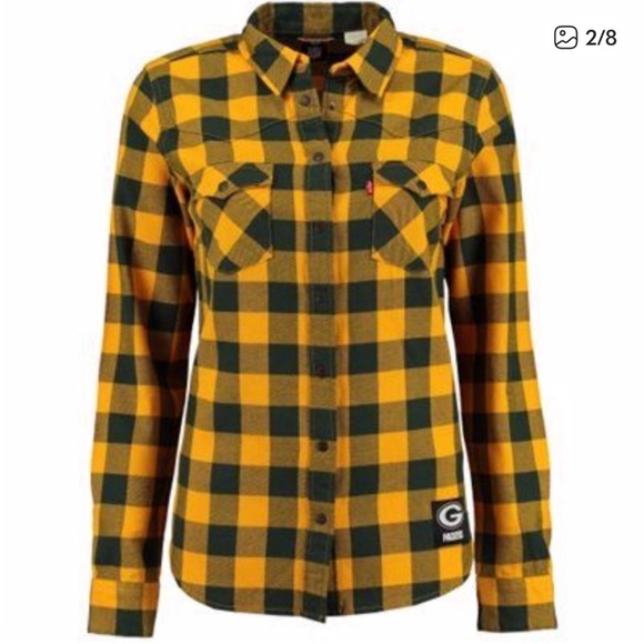 NFL Tops - Levi's NFL Green Bay Packers Plaid Button Down Shirt Small